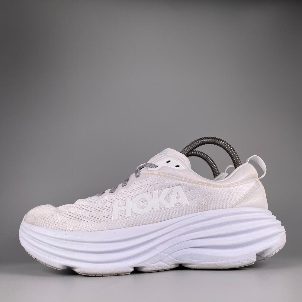 Hoka One One Bondi 8 Women's 8.5 White Running Shoes Athletic Sneaker Casual EUC